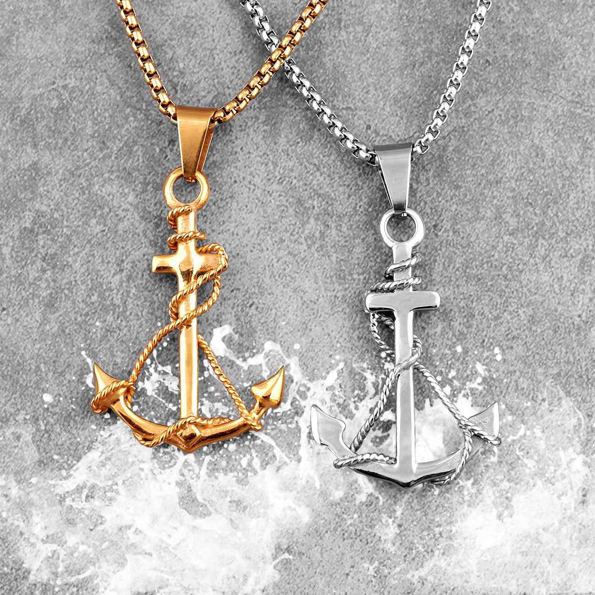 Golden Silver Color Anchor Men - Battle Rope Anchor ulasan dan harga
