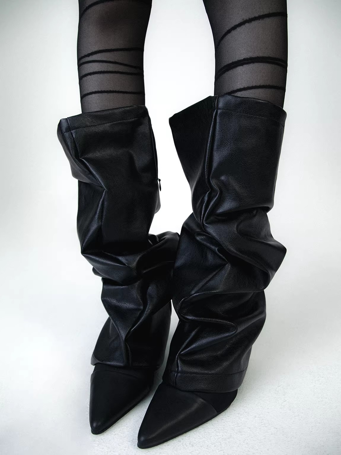 Women's PU Leather Leg Ankle K - Knee Sleeve Pair ulasan dan harga