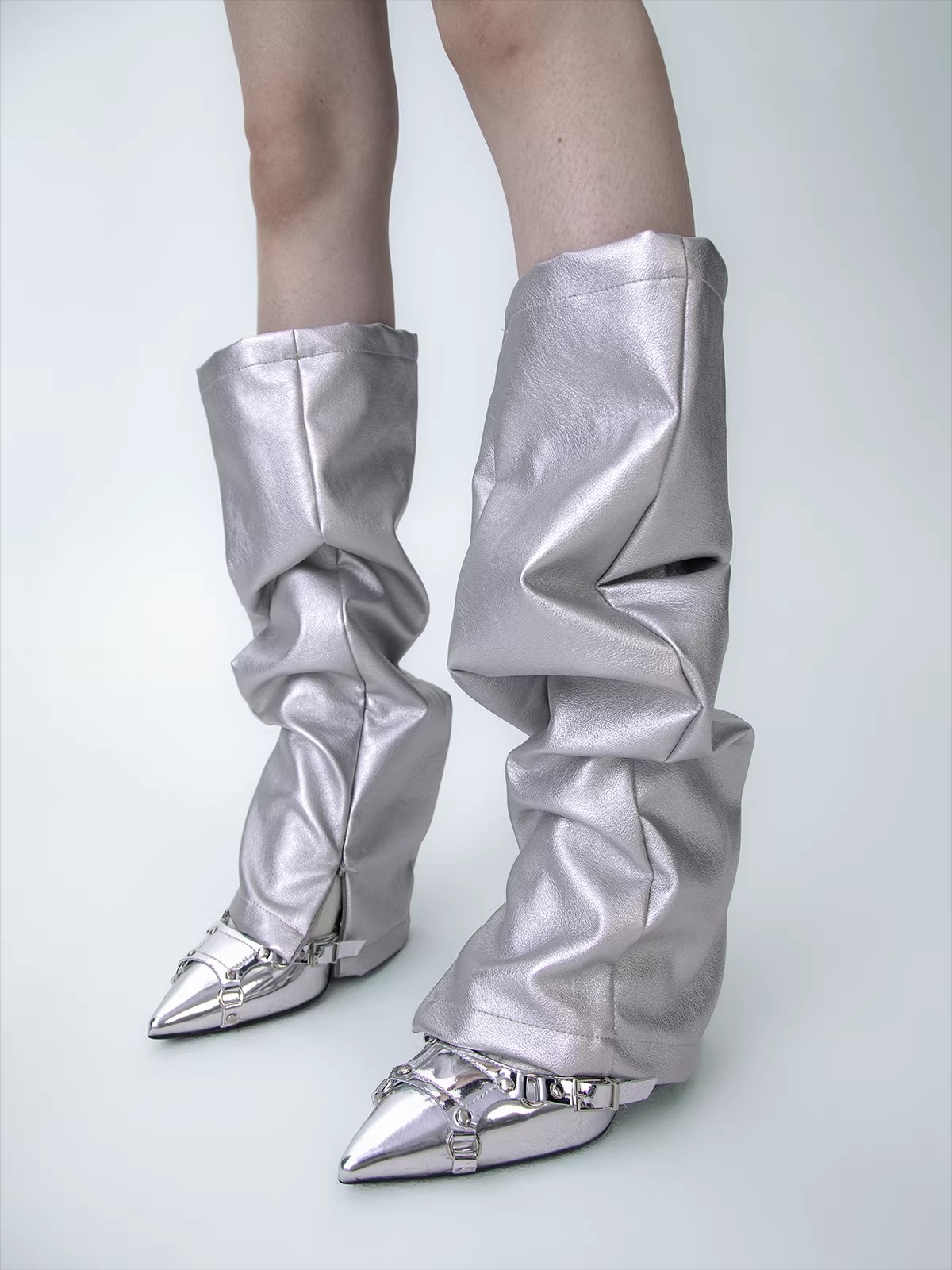 Women's PU Leather Leg Ankle K - Knee Sleeve Pair ulasan dan harga