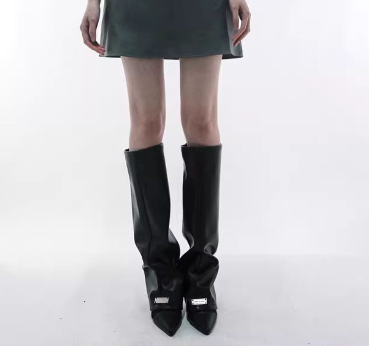 Women's PU Leather Leg Ankle K - Knee Sleeve Pair ulasan dan harga