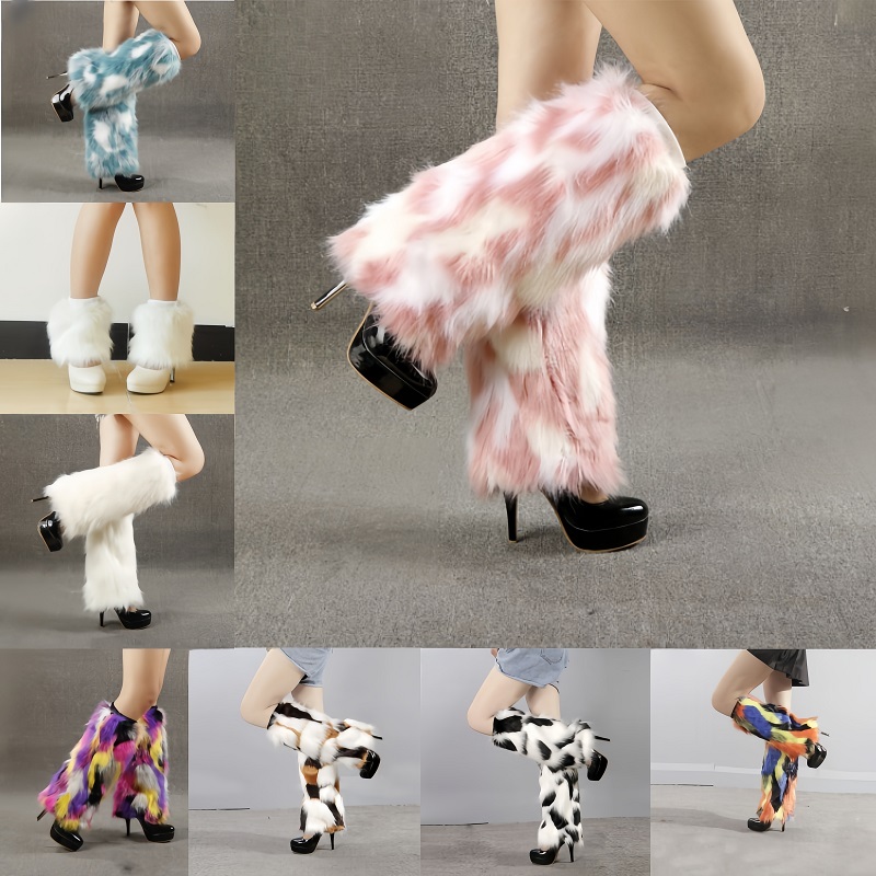 Leg Warmers Faux Fur Wraps Boo - Knee Sleeve Pair ulasan dan harga