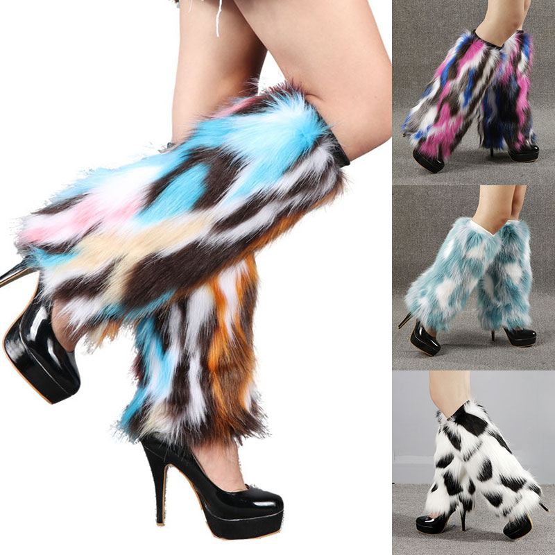 Leg Warmers Faux Fur Wraps Boo - Knee Sleeve Pair ulasan dan harga